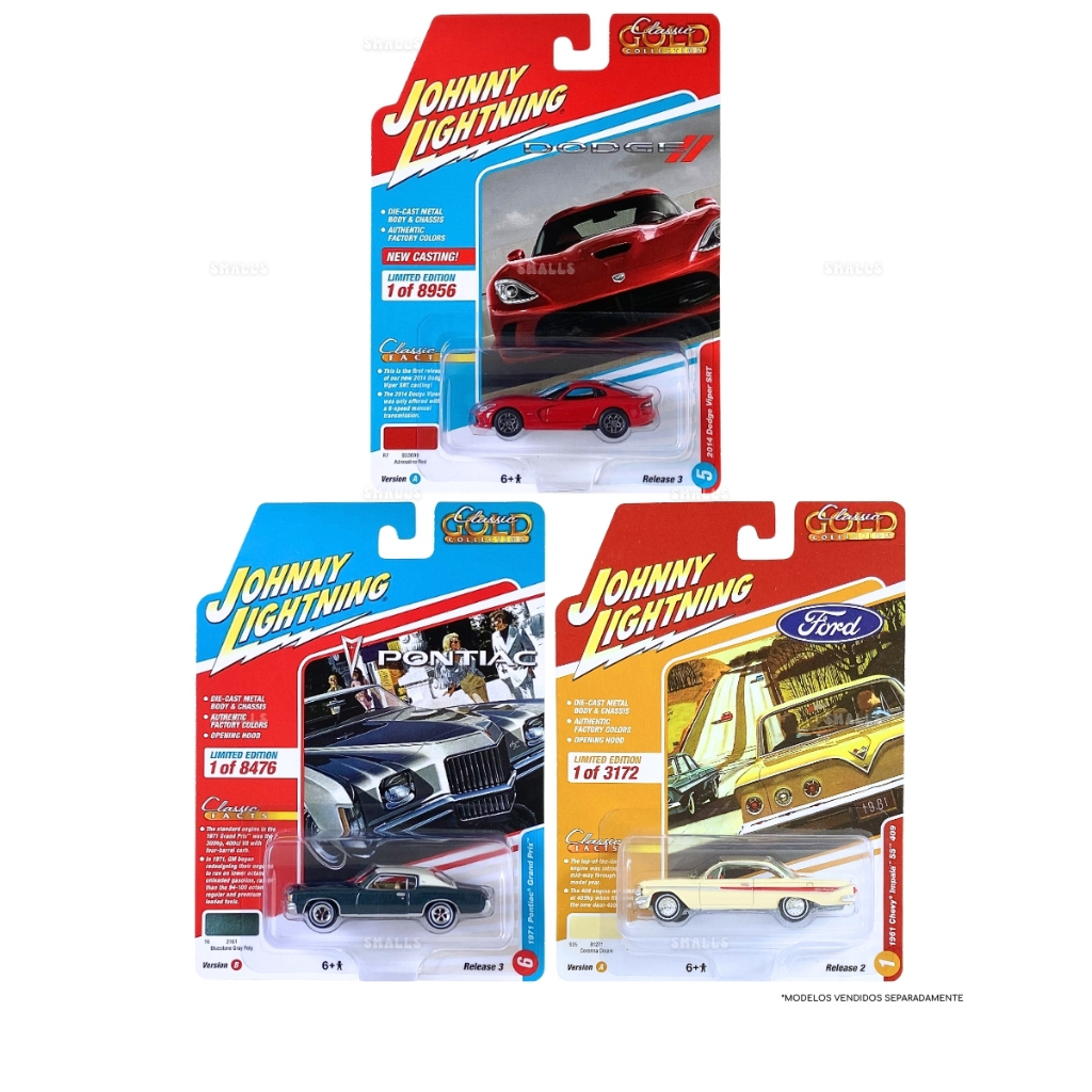 Johnny Lightning Classic Gold - Carrinho Miniatura - À Escolha - 1:64