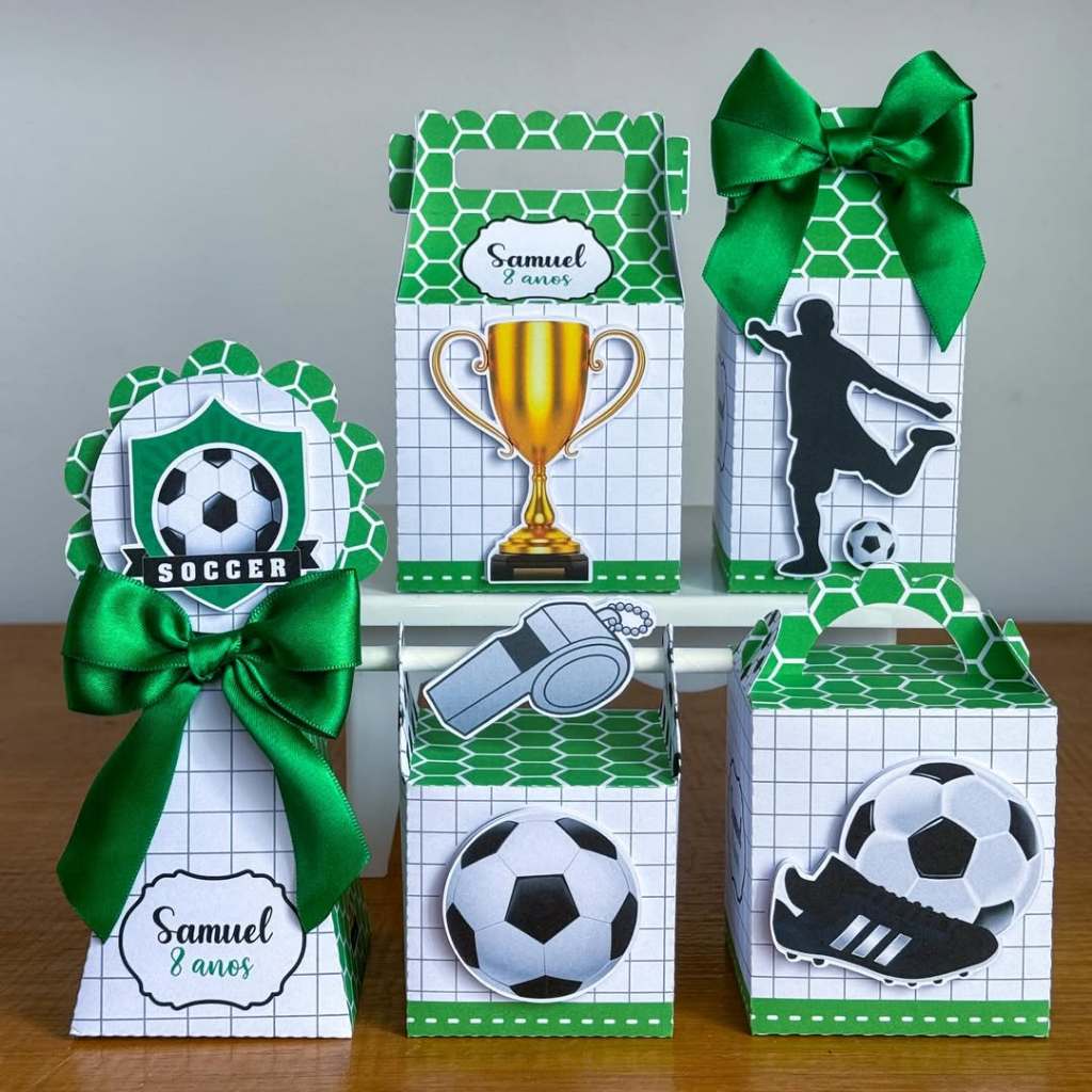 Kit Festa Futebol l Personalizados l Lembrancinha para Festa l kit Caixas Personalizadas Selecionar varia