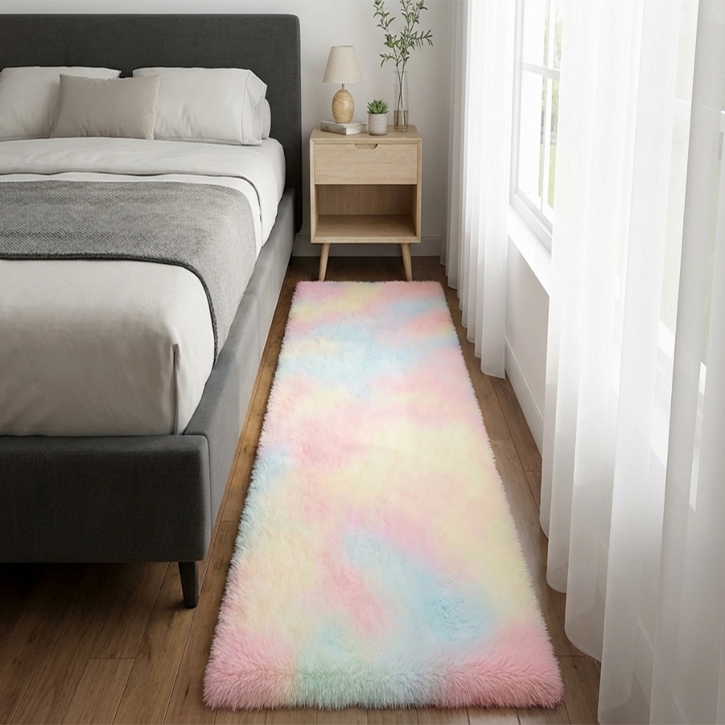 Tapete Passadeira 2,00 x 0,60 Corredor Quarto Sala Beira de Cama Felpudo Peludo