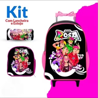 KIT Mochila+Lancheira+Estojo infantil Dos Rosa em Oferta na Shopee