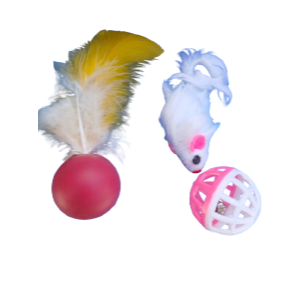 Kit com 03 unidades Brinquedo "MISTO"  Coloridos para Gatos