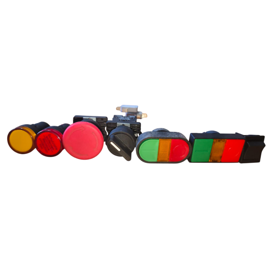 SINALEIRO/ BOTÃO EMERGÊNCIA/ CHAVE SELETORA/ BOTÃO DUPLO/ INTERUPTOR
