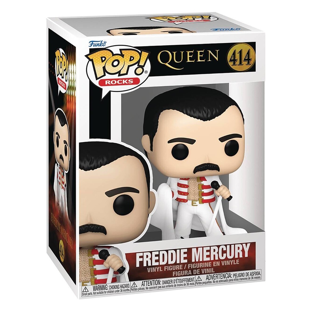 FUNKO POP ROCKS QUEEN FREDDIE MERCURY W/CAPE 414 NOVO ORIGINAL