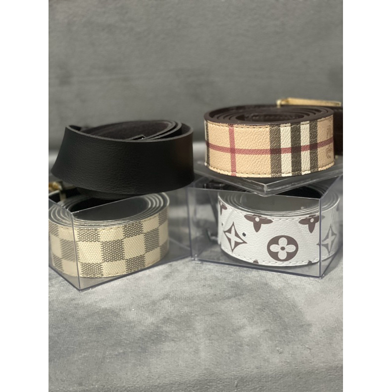 Cinto Unissex Xadrez Variados com Fivela Dourada em Oferta na Shopee