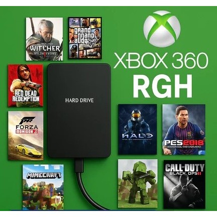 HD 500GB Xbox 360 com case externa Exploit com 240 títulos + Emuladores