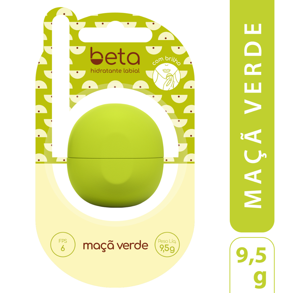 Hidratante Labial Beta Next Gen Maçã Verde – Brilho com Glitter e FPS 6