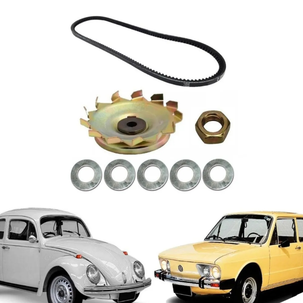 Kit Correia + Polia + Porca + Calco Alternador Fusca em Oferta na Shopee