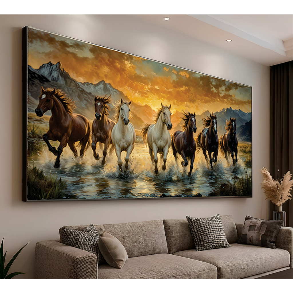 Quadro Decorativo Cavalos Selvagens Correndo Livre Arte Abstrata Linda Inspiradora para Escritório em Oferta na Shopee