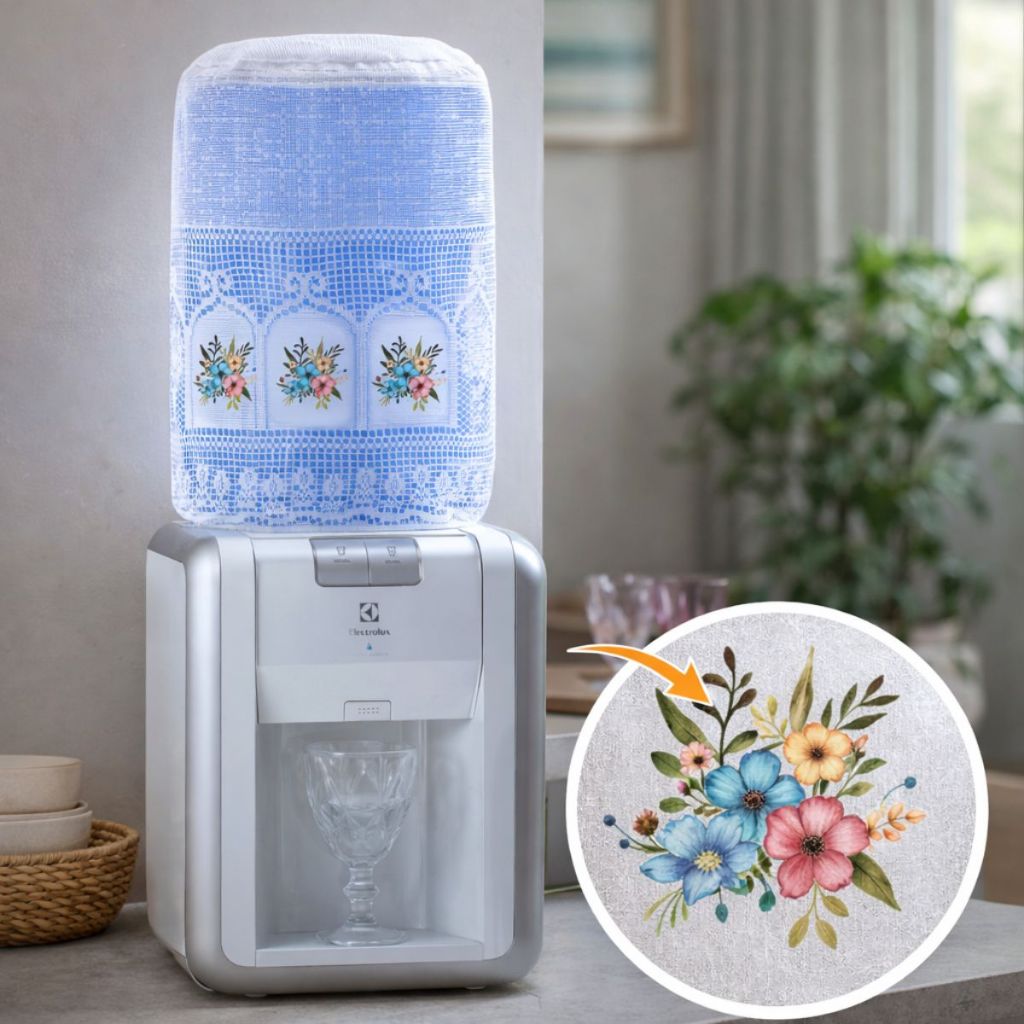 Capa de Galão Renda Estampada Moderna e PREÇO BAIXO- Renda 100% poliéster, durável e fácil de limpar em Oferta na Shopee