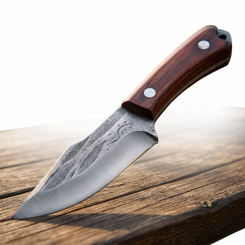 Mini Faca Artesanal Aço Inox Afiada Cirúrgico – Churrasco & Cozinha com Bainha de Couro 1610