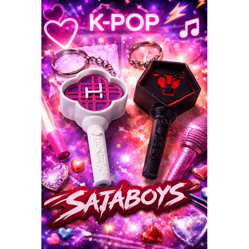 Chaveiro Guerreiras do Kpop Bastão/Demon Hunters/Huntrix/Saja Boys/