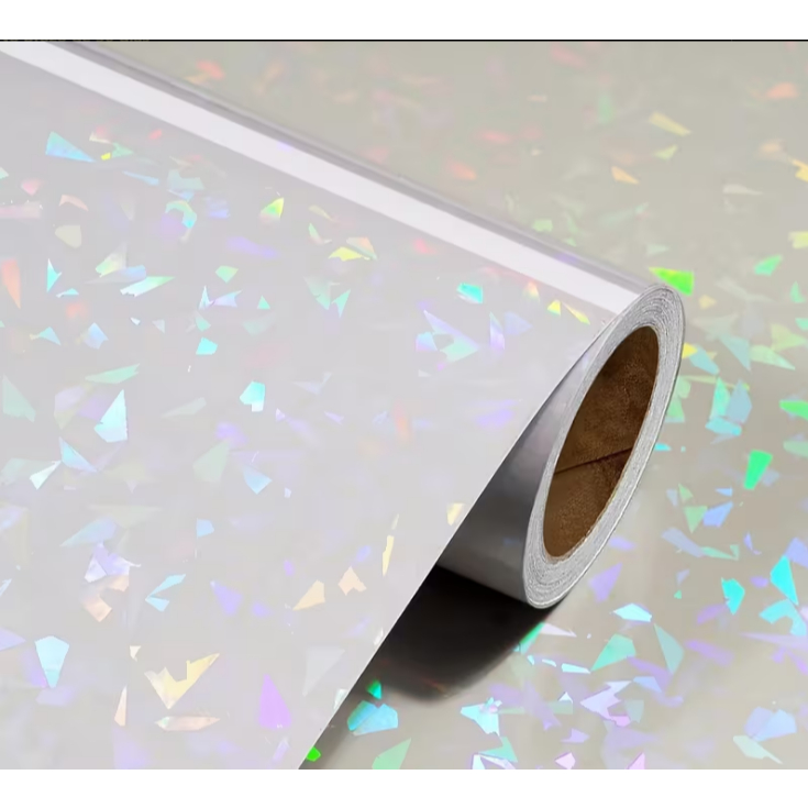 Vinil Holográfico Adesivo para Laminação a Frio Caquinho  - Rolo de 1 metro x 30 cm