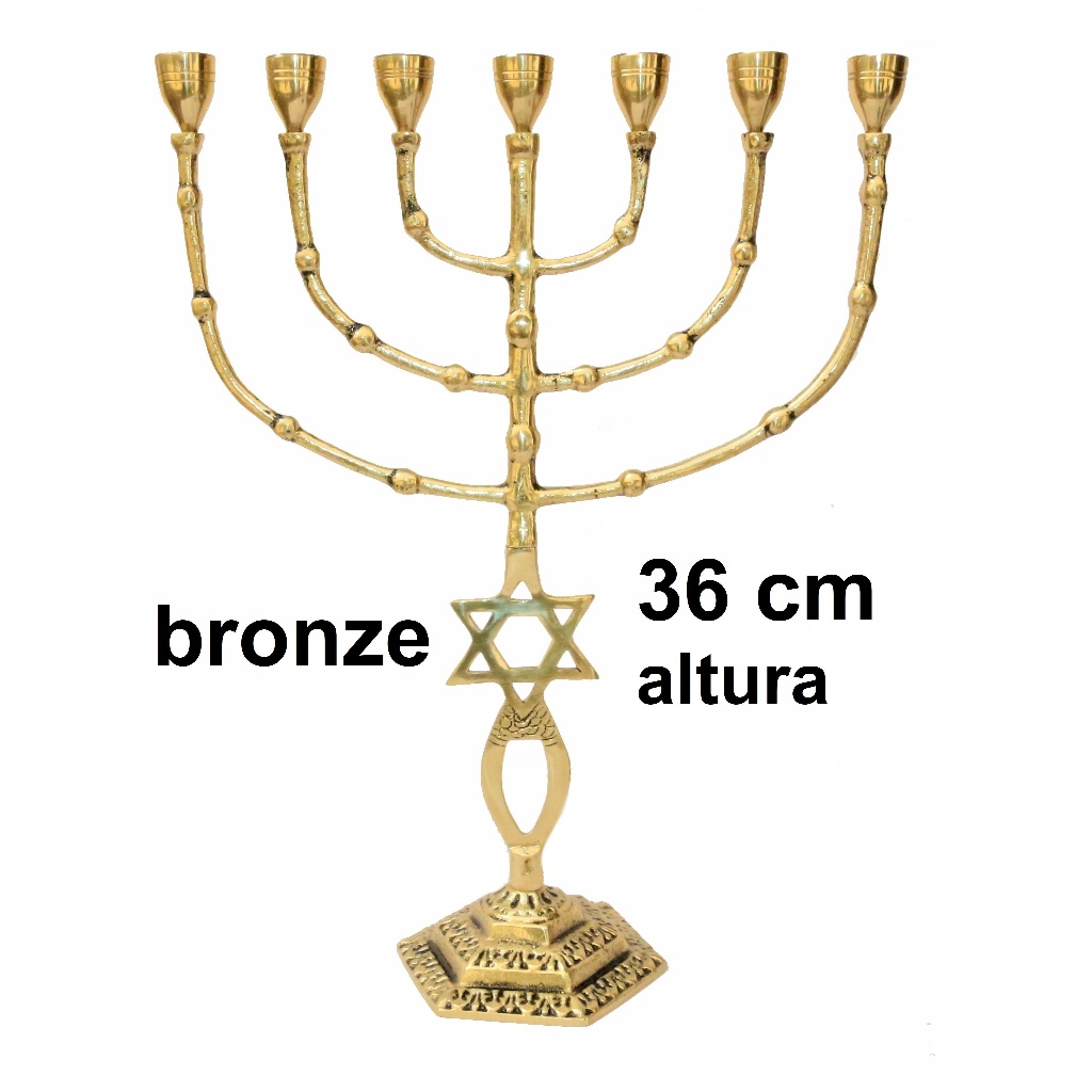 Candelabro Sete Pontas - Menorah Grande - IMPORTADO DE ISRAEL BRONZE ##!