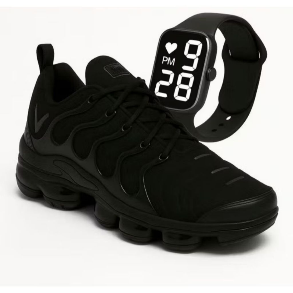 Tênis Masculino Casual Urbano Estiloso Confortável Super Top Leve Macio Promocao Na Moda Lançamento + Relogio Led