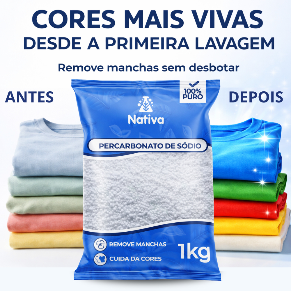 Percarbonato de Sódio Cuida das Cores Premium 100% Puro Alta remoção de Manchas