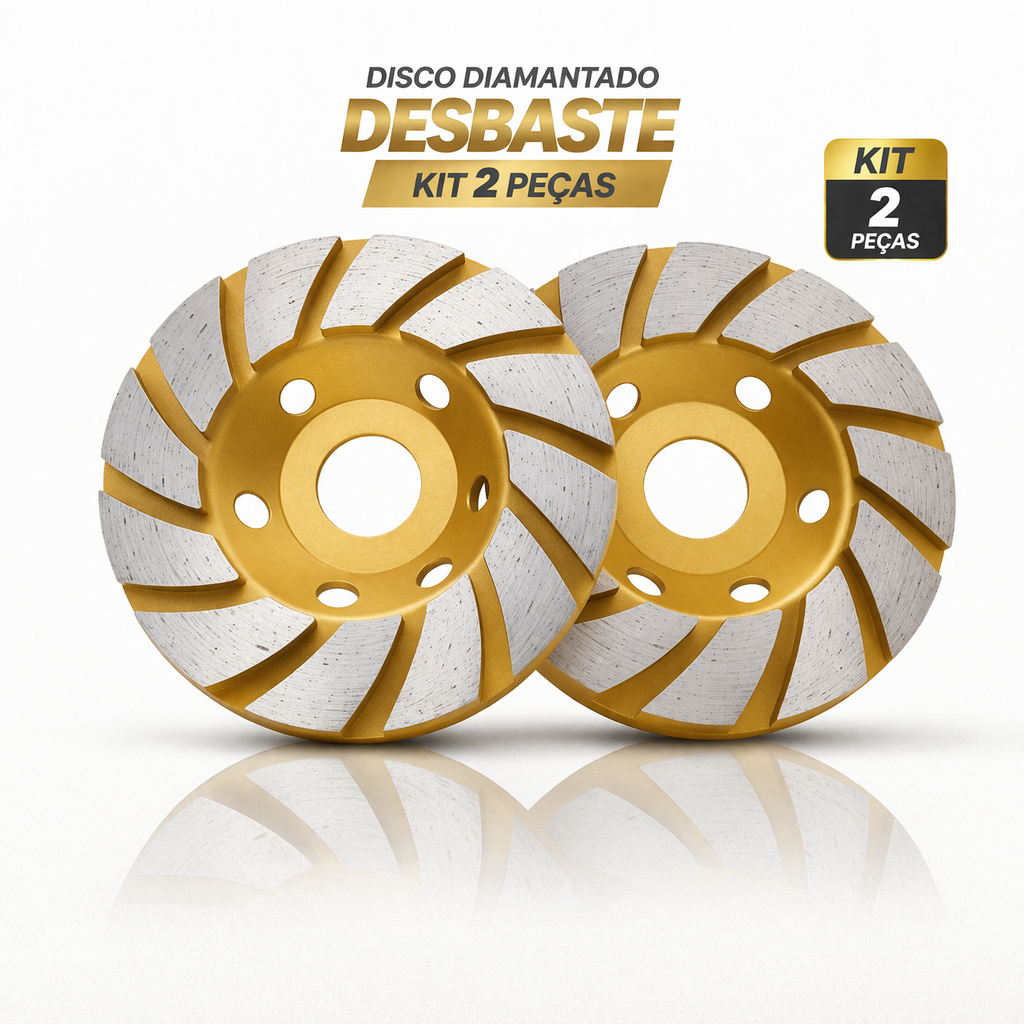 KIT 2 Disco Desbaste de Concreto  Diamantado  Corte Preciso Turbo  Alta Durabilidade  Esmerilhadeira em Oferta na Shopee