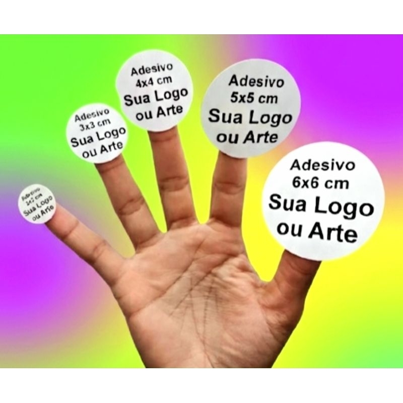 Kit 50/100 Rotulos Etiquetas Adesivos Personalizados Vinil Prova DÁgua Logo Bolo Pote Pronta Entrega
