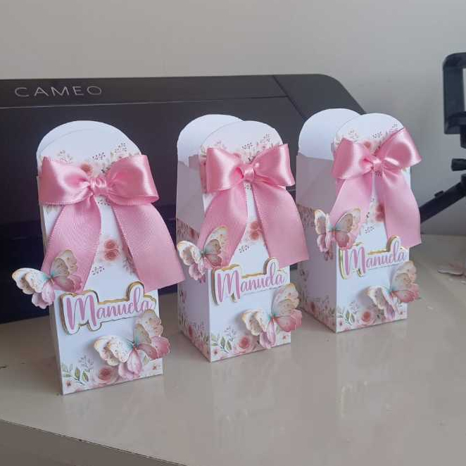 Kit 30 Lembrancinha Cx Milk Jardim das Borboletas ou Jardim encantado  Caixa Personalizada Infantil