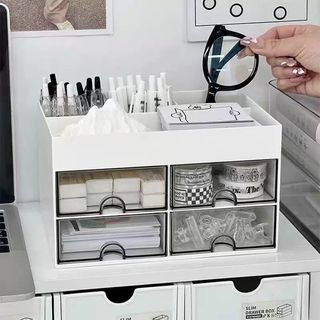Organizador Mesa Maquiagem Multiuso Com Gavetas Porta Lapis Escritorio