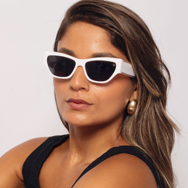 Óculos de Sol Feminino Gatinho Retangular Estiloso UV400 Proteção Total