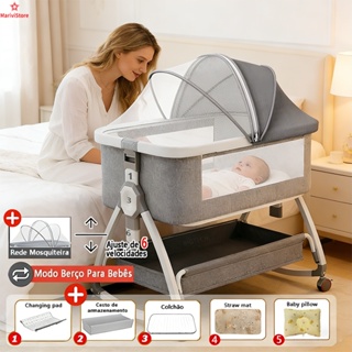 Berço  Moisés Portátil Com Colchão Multifuncional Comoda Mosquiteiro Capacidade Carga De 25 kg em Oferta na Shopee