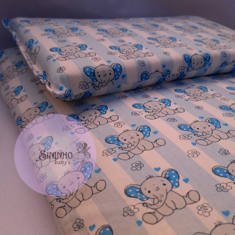 Kit Colchonete com Travesseiro para Carrinho de Bebê |Antialérgico, Confortável e Lavável na Máquina