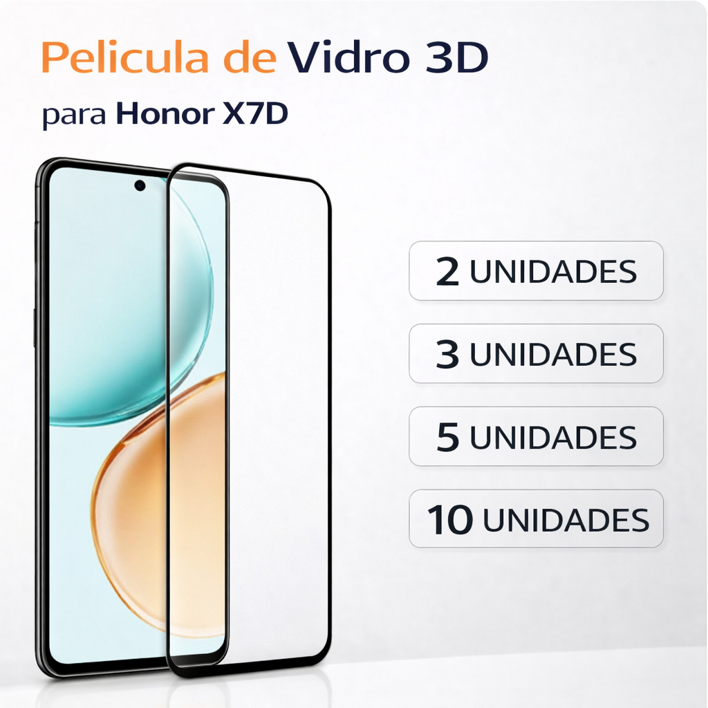 Kit Para Honor X7D - Película de Vidro 3D + Insumos Para Limpeza da tela