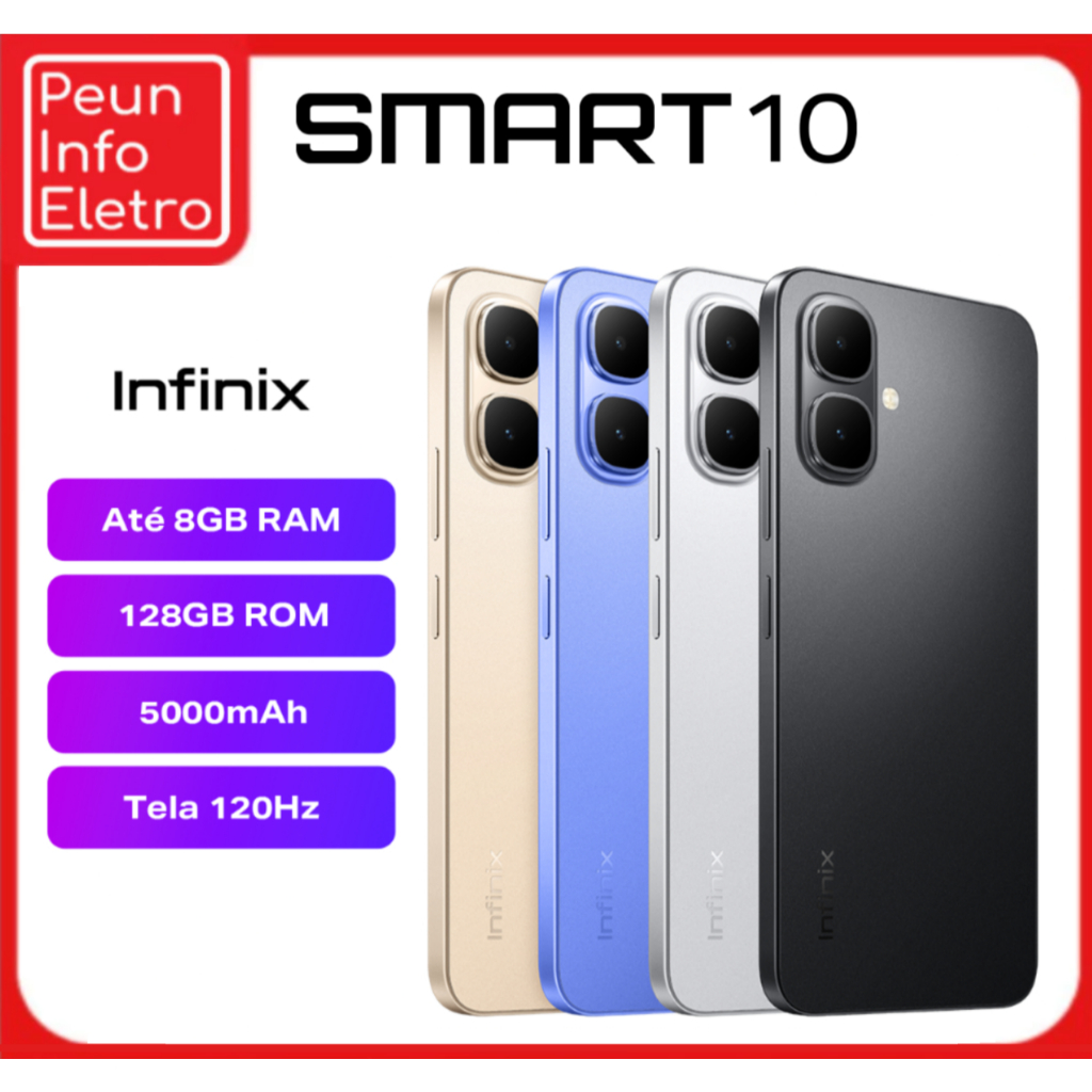 Celular Infinix Smart 10 X6725 Dual SIM de 128GB 4GB + 4GB RAM / 64GB 3GB+ 3GB RAM de 6.67" 8+2MP 8MP