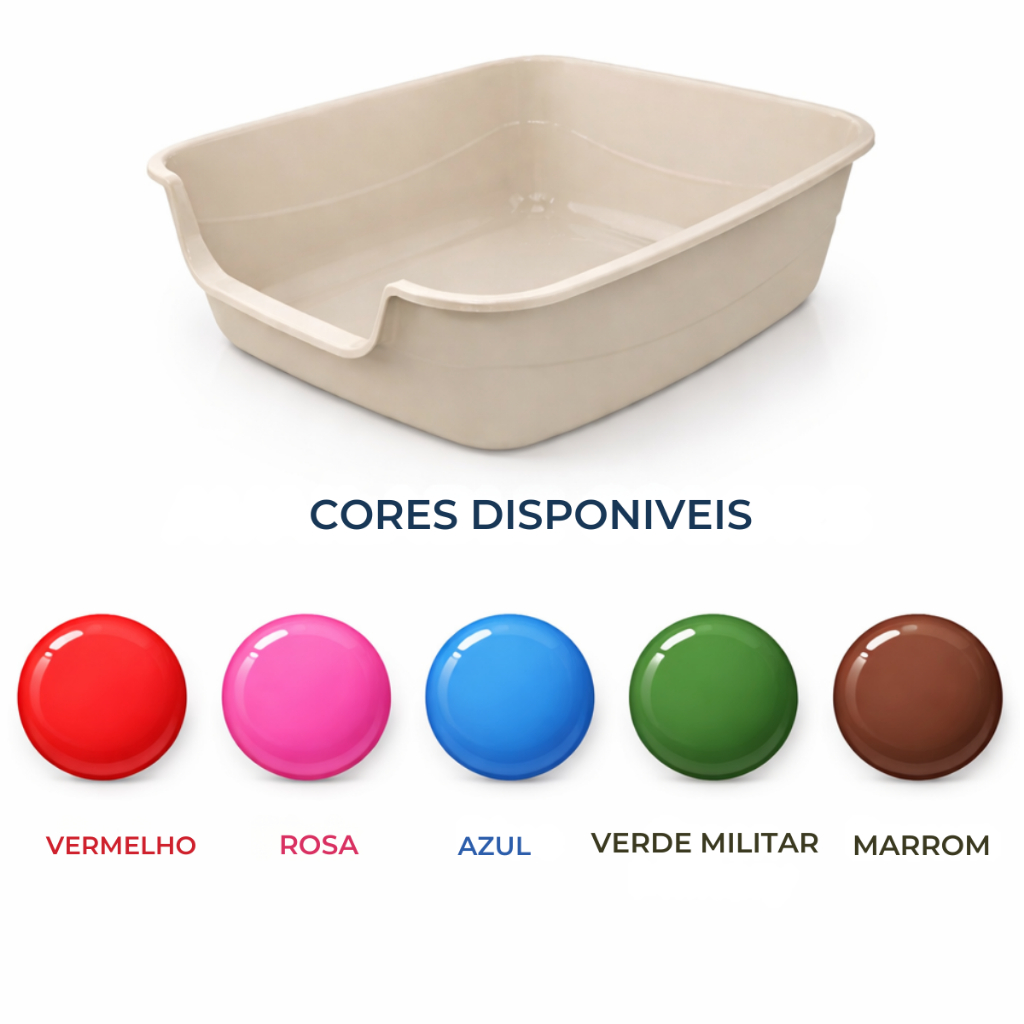 Caixa de Areia para Gatos Grande Bandeja Sanitária Alta Anti-Respingo Pet Jumbox