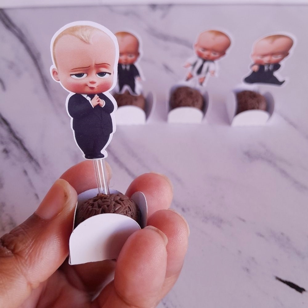 Toper docinho O Poderoso chefinho personalizado no tema/ lembrancinha de festa/ aniversario