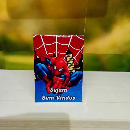 10 a 30 Plaquinhas de mesa HOMEM ARANHA Azul- Centro de mesa Lembrancinhas de festa infantil — imagem 2 de 2