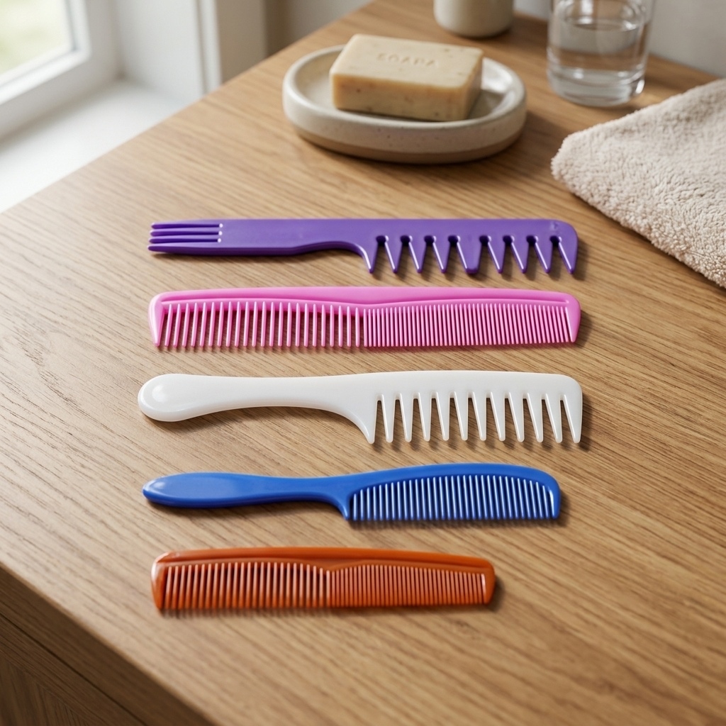 Kit 5 Pentes Carbono De Corte Barbeiro Profissional Cores Sortidas Salão de Beleza Cuidados Beleza