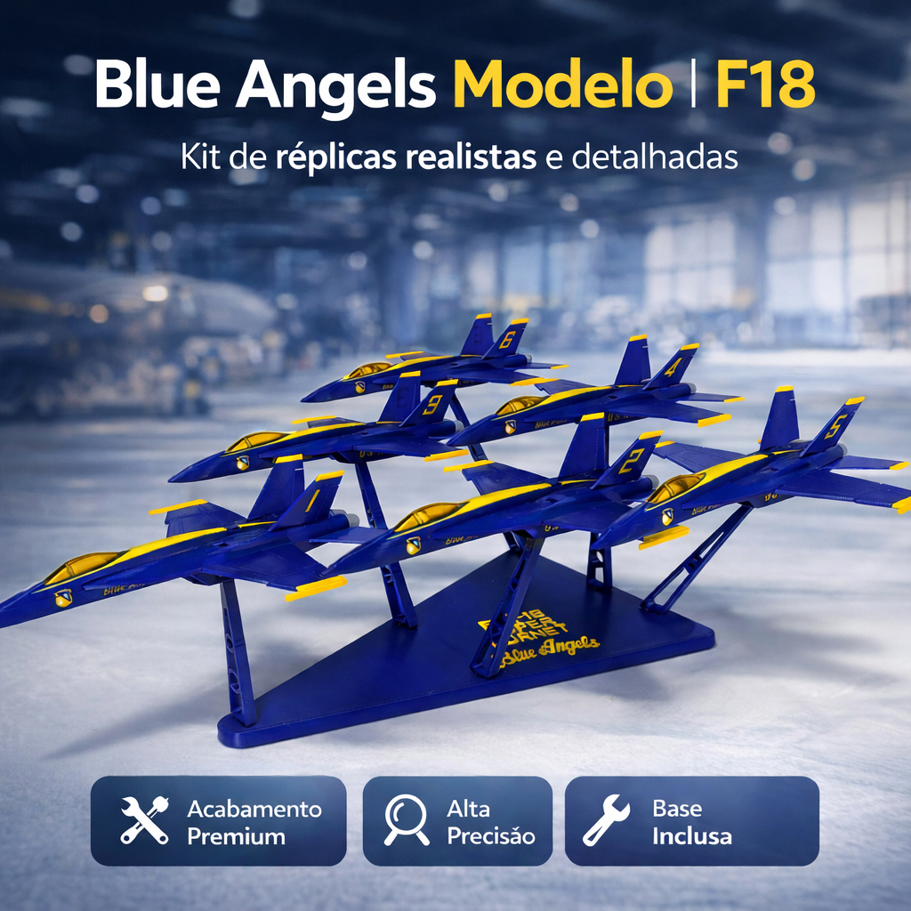 F/A-18 Hornet Blue Angels KIT CARD  para Montar - Miniatura 3D modelismo