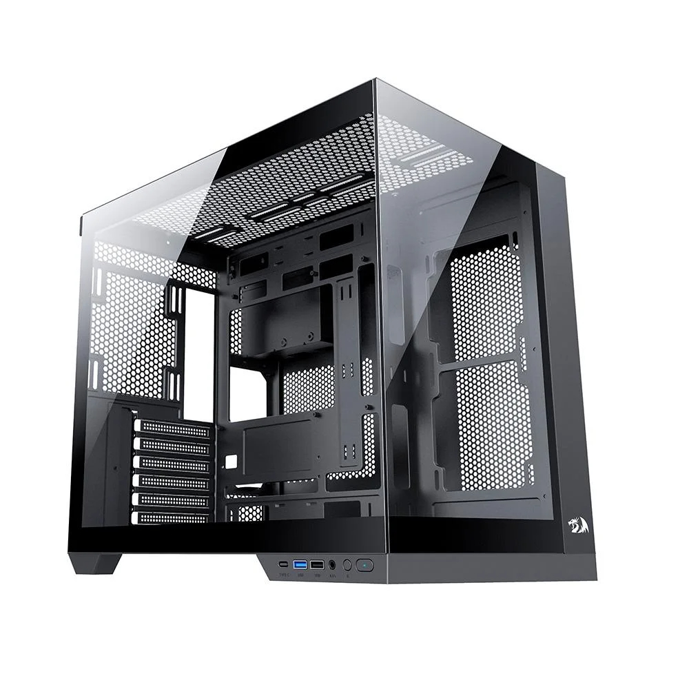 Gabinete Gamer Redragon Wideload Pro, Mid Tower, ATX, Lateral e Frontal em Vidro Temperado, Preto