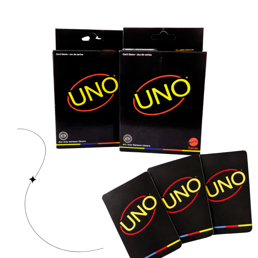 Uno Preto Minimalista Edição Limitada Design Moderno Cartas Exclusivas Jogo Viral Amigos
