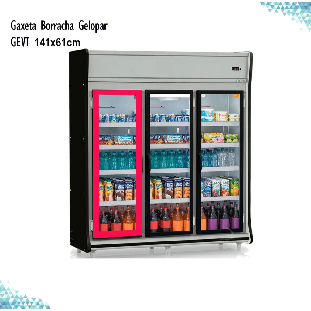 Gaxeta Borracha Refrigerador Expositor Gelopar GEVT 215/350/425 - 141x61cm