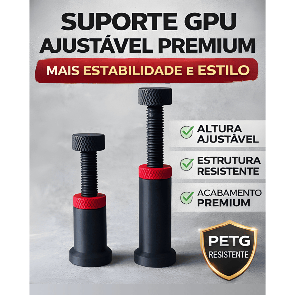 Suporte GPU Anti-Sag Ajustável Premium | Apoio Placa de Vídeo PC Gamer Universal