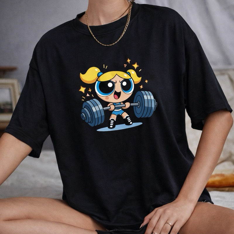 Camiseta Feminina Meninas Super poderosas Docinho Lindinha Florzinha Academia fitness 100% Algodão Premium Confortável