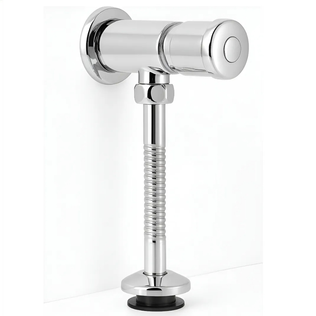 Válvula para Mictório Descarga Automática 100% Metal Cromado Econômica Parede Flexível Qualidade