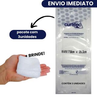 Gaze Petrolatum 7,6x20cm c/3Unid - Curativo que não gruda em Oferta na Shopee