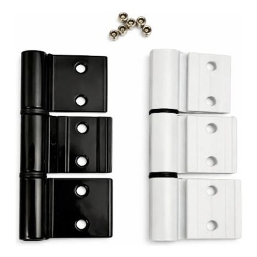 Kit 2 Dobradiças Triplas 3 Abas Porta Alumínio Linha Suprema + Parafusos