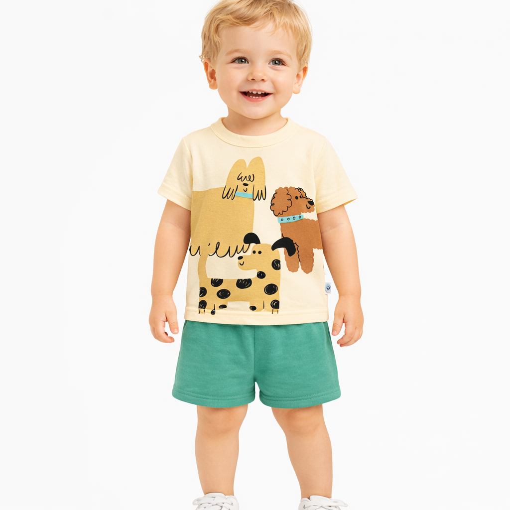 Conjunto Bebê Menino Malwee Kids 9m 12m 18m 24m Algodão Camiseta + Bermuda Roupa Bebê Confortável