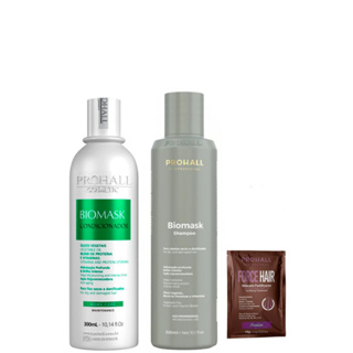 Kit Hidratação Shampoo e Condicionador Biomask Prohall 300ml em Oferta na Shopee