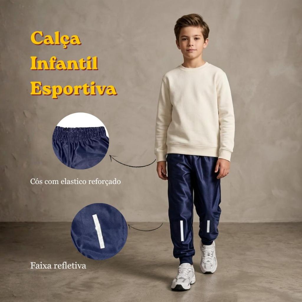 Kit c/3 Calças Infantis Tecido Chimpa Jogger - Para ir a Escola, Lazer e Esportes - Melhor Conforto