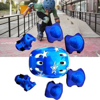 Kit Proteção Infantil 7 Peças Capacete Joelheira Cotoveleira Luvas - Bicicleta Patinete Skate Patins SEGURANÇA