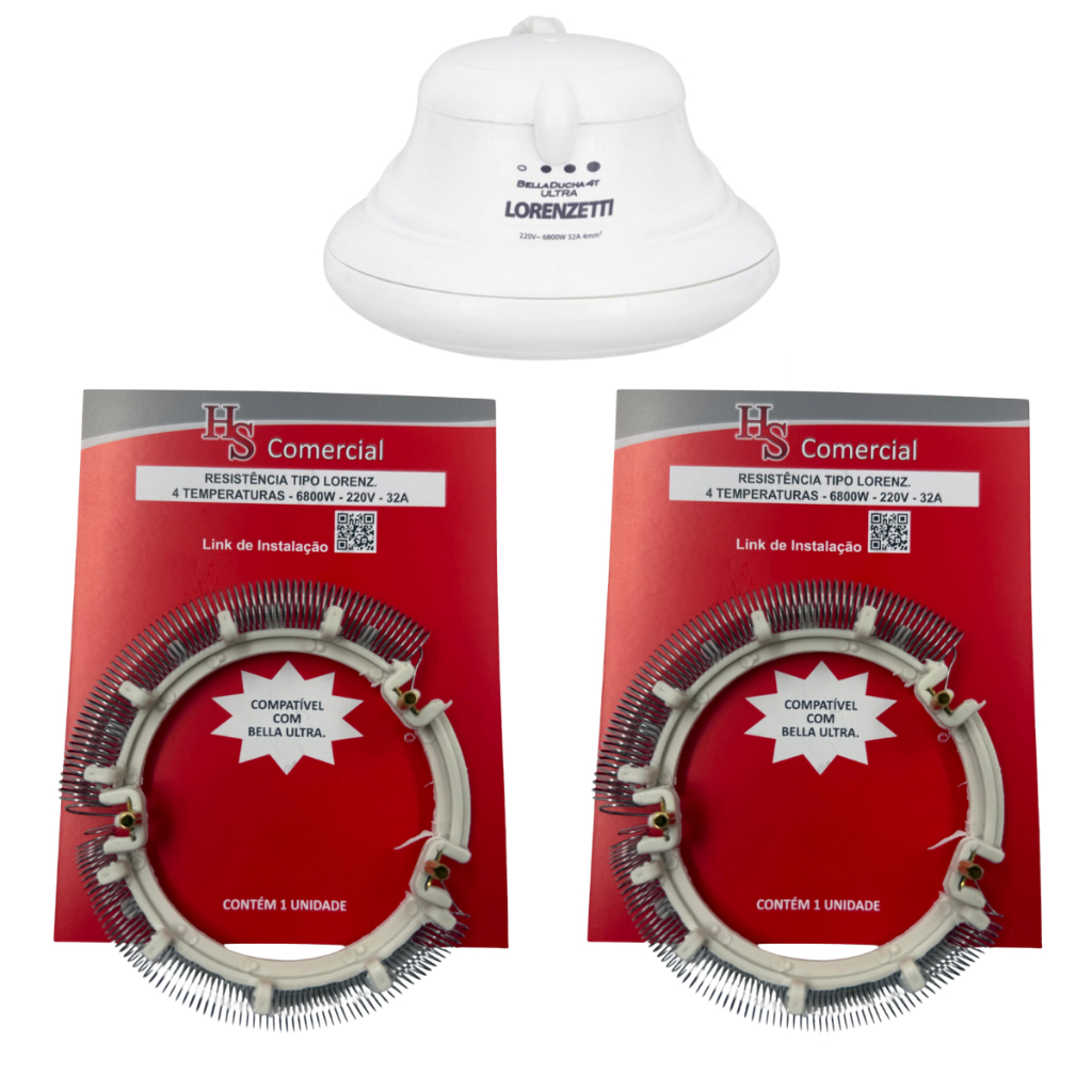 Resistência Chuveiro lorenzetti Bella Ducha Ducha Fashion e Bella Ducha Ultra 6800W 220V 4T em Oferta na Shopee