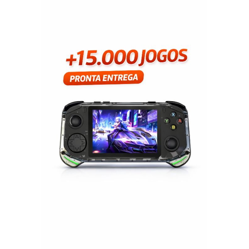 Console Portátil Retrô RX6H 128GB Tela IPS 3.5" Linux +15.000 Jogos PS1 GBA SNES Mega Drive