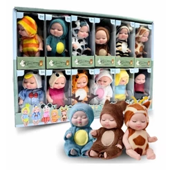 Kit Com 12 Mini Bebe Reborn Silicone Realista Coleção Completa Encanto Realismo Em Miniatura Bebês Fofas Presente Menina