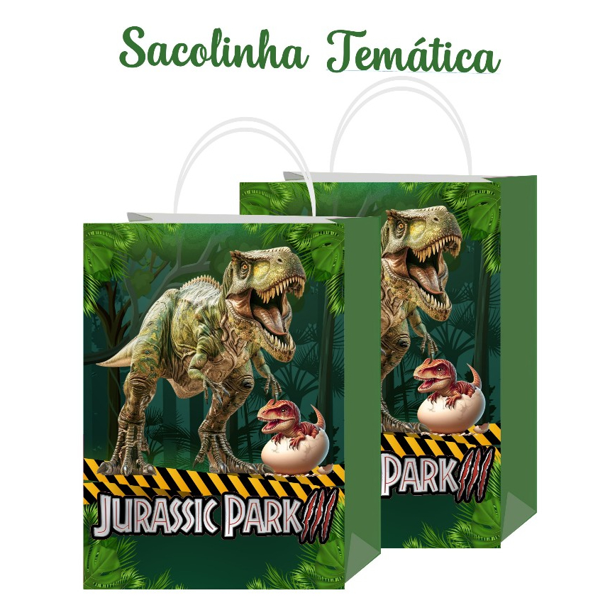Sacolinha Dinossauro Festa Infantil Jurassic Park Lembrancinha Personalizada /Sacola Surpresa Dinossauros Pronta Entrega