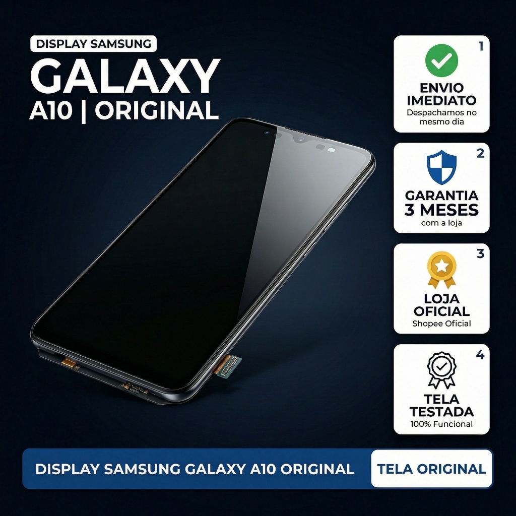 TELA DISPLAY FRONTAL SAMSUNG A10 INCEL SEM ARO em Oferta na Shopee